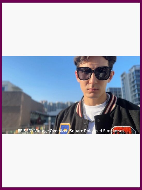Oversized Polarized Sunglasses with UV400 Protection Square Frame main image 7